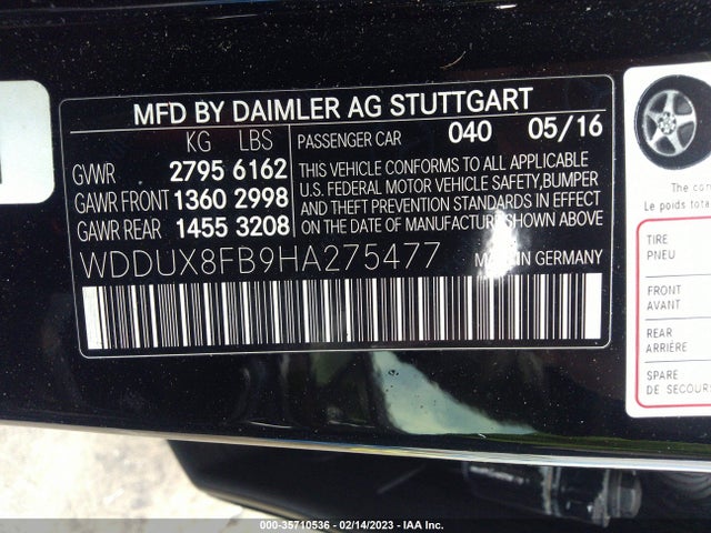 2017 Mercedes-Benz Maybach, VIN: WDDUX8FB9HA275477