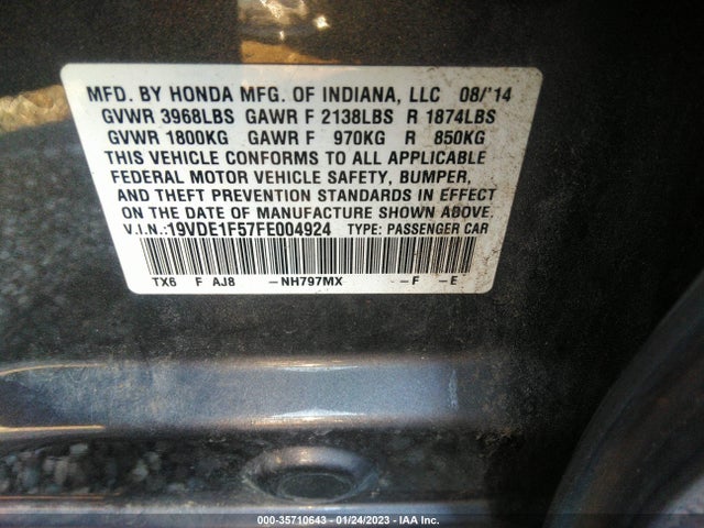 2015 Acura ILX, VIN: 19VDE1F57FE004924