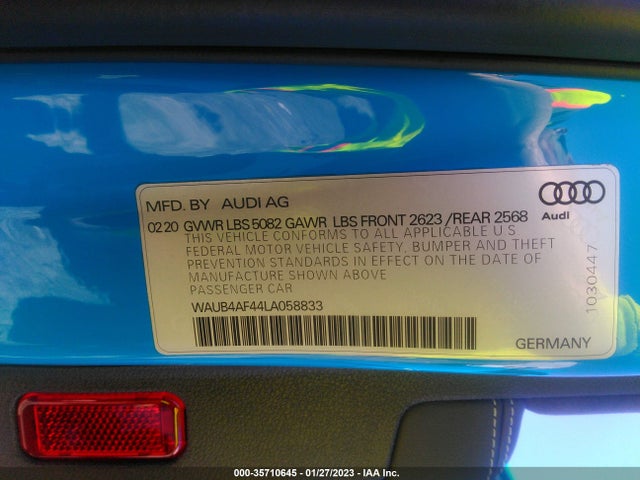 2020 Audi S4, VIN: WAUB4AF44LA058833