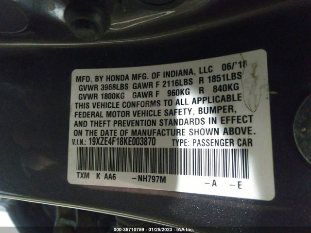 Honda Insight Lx 2019 19XZE4F18KE003870 Image 9