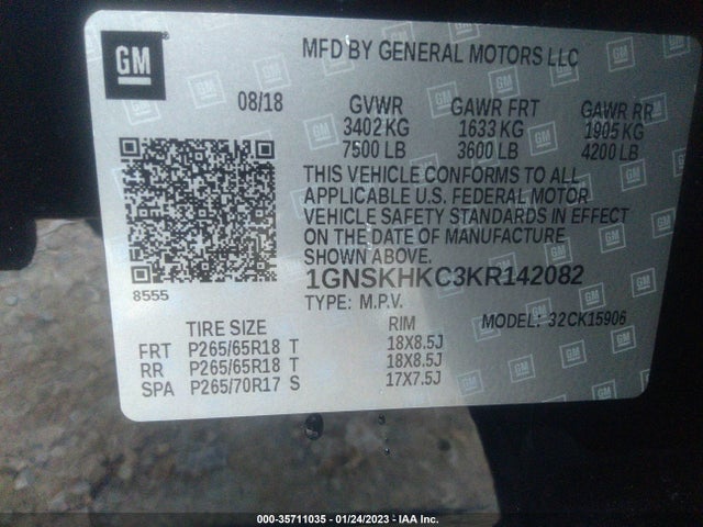 Chevrolet Suburban Lt 2019 1GNSKHKC3KR142082 Image 10