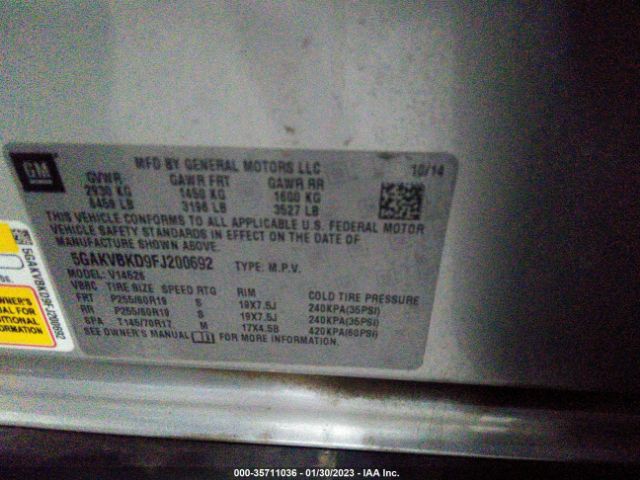 5GAKVBKD9FJ200692 Buick Enclave Leather