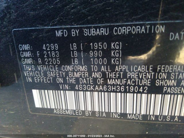 4S3GKAA63H3619042 Subaru Impreza