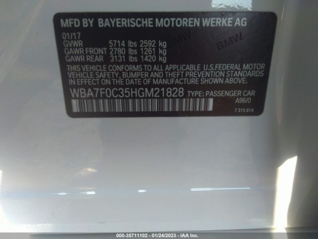 WBA7F0C35HGM21828 BMW 7 Series 750i