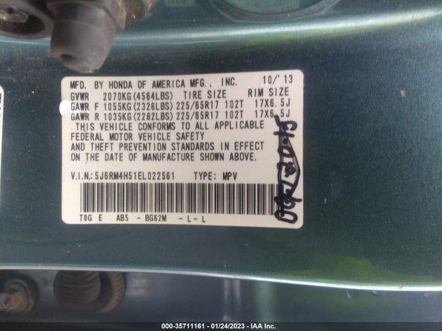 Honda CR-V EX 2014 5J6RM4H51EL022561 Image 15