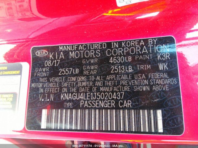 KNAGU4LE1J5020437 KIA Optima Hybrid Ex