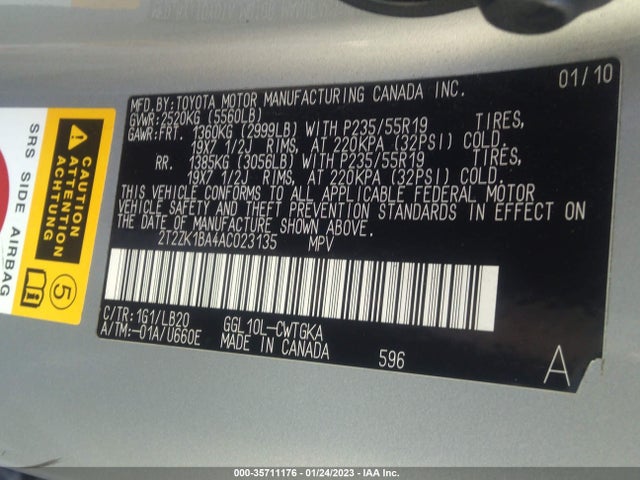 2T2ZK1BA4AC023135 Lexus RX 350