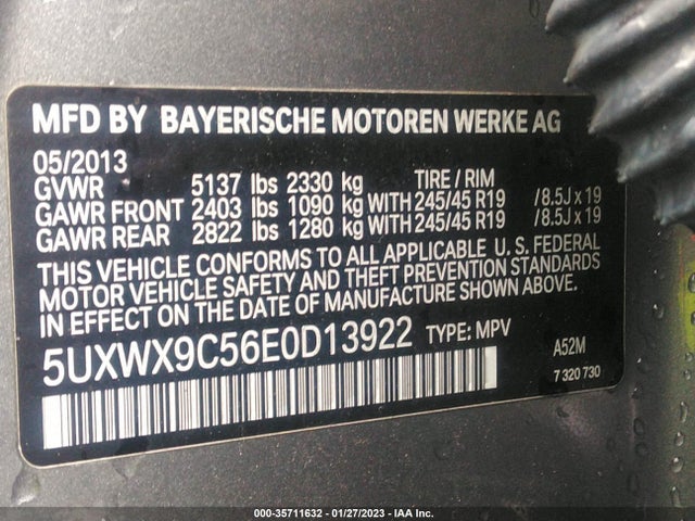 BMW X3 Xdrive28i 2014 5UXWX9C56E0D13922 Image 10