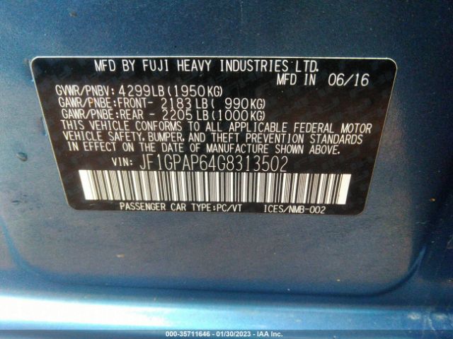 JF1GPAP64G8313502 Subaru IMPREZA WAGON