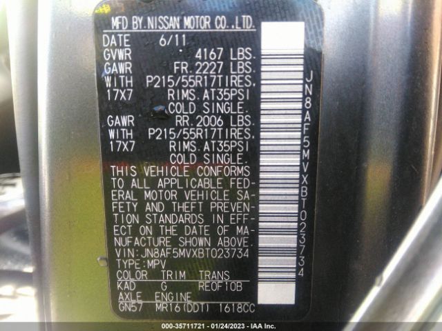 JN8AF5MVXBT023734 Nissan Juke