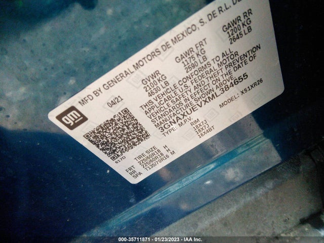 Chevrolet EQUINOX LT 2021 3GNAXUEVXML384655 Image 9