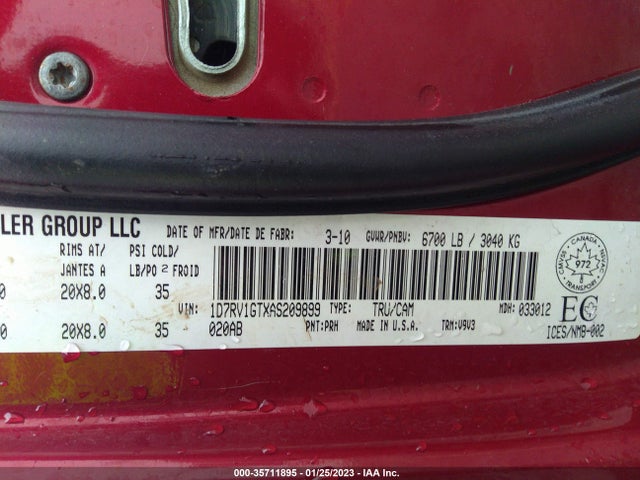 Dodge Ram 1500 Slt 2010 1D7RV1GTXAS209899 Image 9