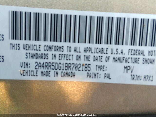 2A4RR5DG1BR702185 Chrysler Town & Country Touring