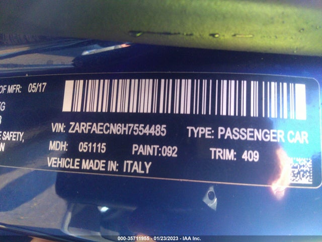 ZARFAECN6H7554485 Alfa Romeo GIULIA TI
