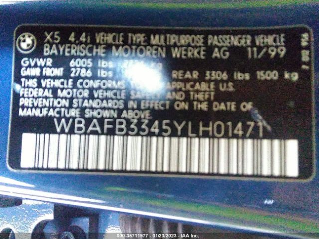 WBAFB3345YLH01471 BMW X5