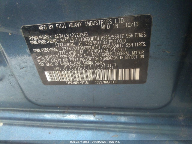 Subaru XV CROSSTREK HYBRID 2014 JF2GPBCC7EH221357 Image 10