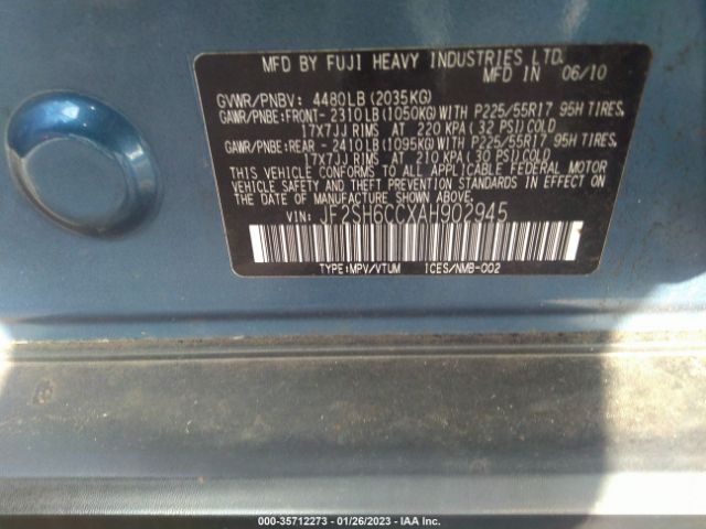 JF2SH6CCXAH902945 Subaru Forester 2.5x Premium