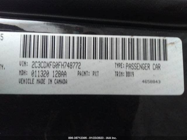 2015 Dodge Charger, VIN: 2C3CDXFG0FH748772