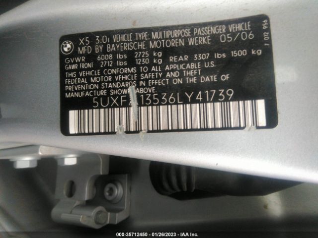 5UXFA13536LY41739 BMW X5 3.0I