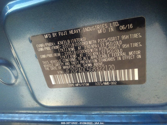 JF2GPADC5G8322120 Subaru Crosstrek