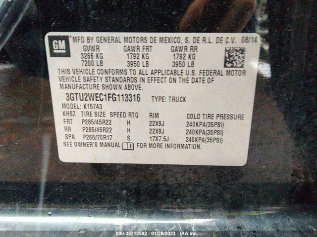GMC Sierra 1500 Denali 2015 3GTU2WEC1FG113316 Image 9