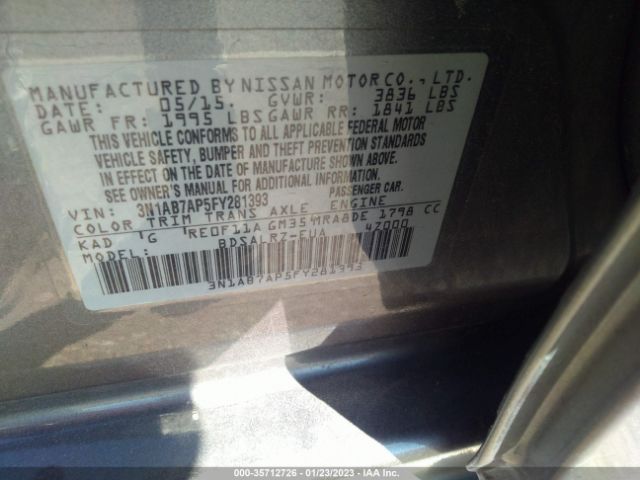 3N1AB7AP5FY281393 Nissan SENTRA SR
