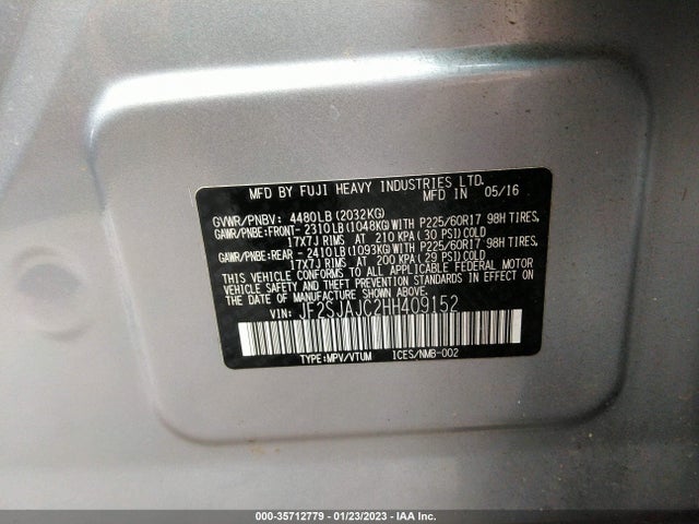 2017 Subaru Forester, VIN: JF2SJAJC2HH409152