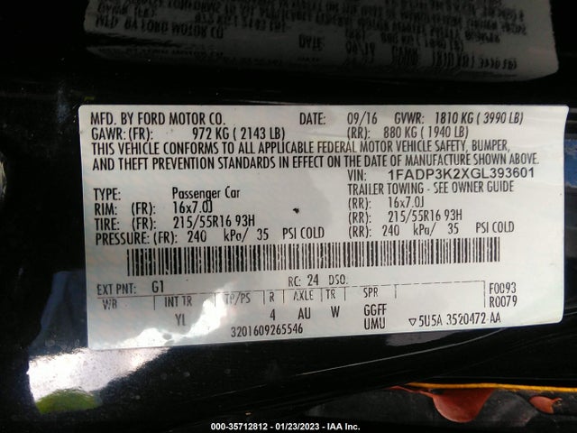 Продаж на аукціоні авто 2016 Ford Focus Se, vin: 1FADP3K2XGL393601, номер лоту: 35712812