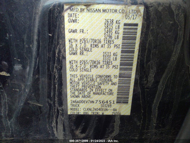Nissan Frontier Sv V6 2017 1N6AD0EV7HN756451 Image 9