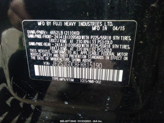 JF2SJGDC8FH815190 Subaru Forester 2.0xt Premium