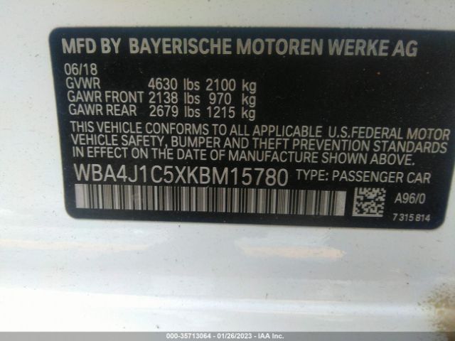 WBA4J1C5XKBM15780 BMW 4 Series 430i