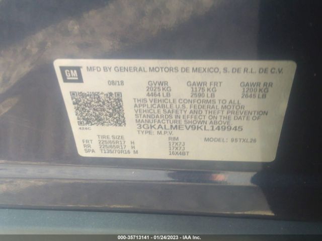 3GKALMEV9KL149945 GMC Terrain Sle