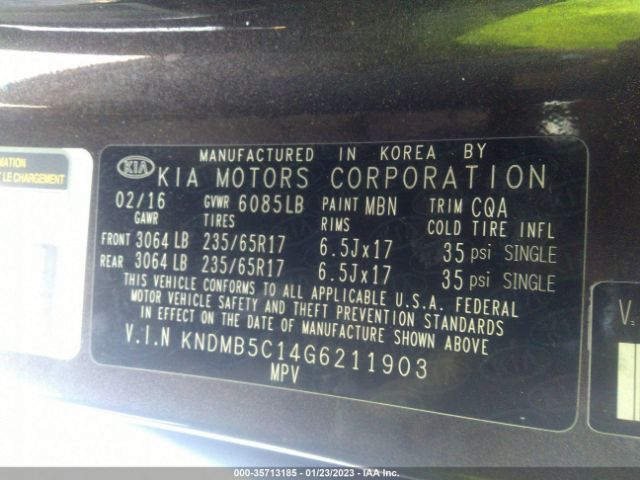 KNDMB5C14G6211903 KIA SEDONA LX