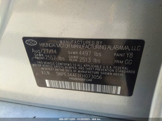 2015 HYUNDAI SONATA 2.4L LIMITED VIN: 5NPE34AF1FH073056