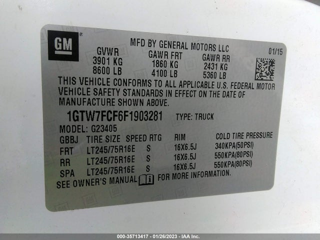 GMC SAVANA CARGO VAN 2015 1GTW7FCF6F1903281 Image 9