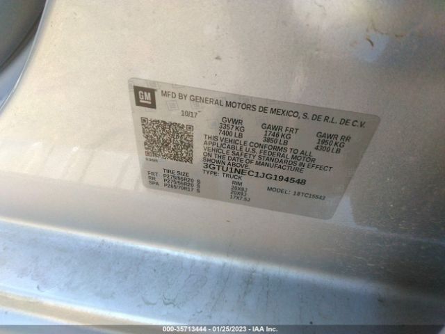 3GTU1NEC1JG194548 GMC Sierra 1500 Slt