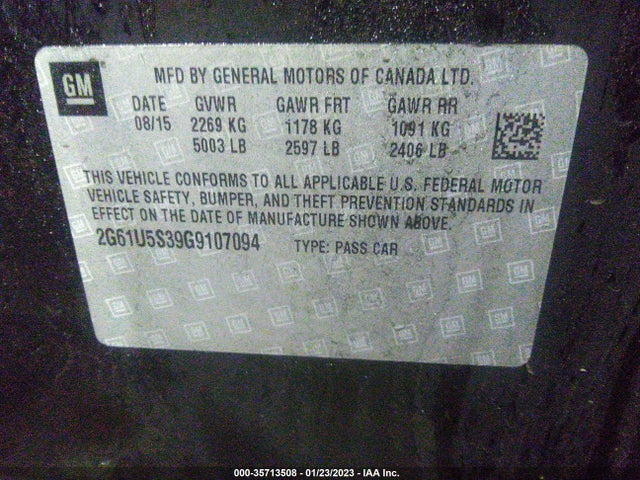 Cadillac Xts Livery Package 2016 2G61U5S39G9107094 Image 9
