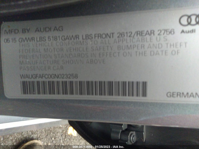 Audi A6 2.0t Premium Plus 2016 WAUGFAFC0GN023258 Image 10