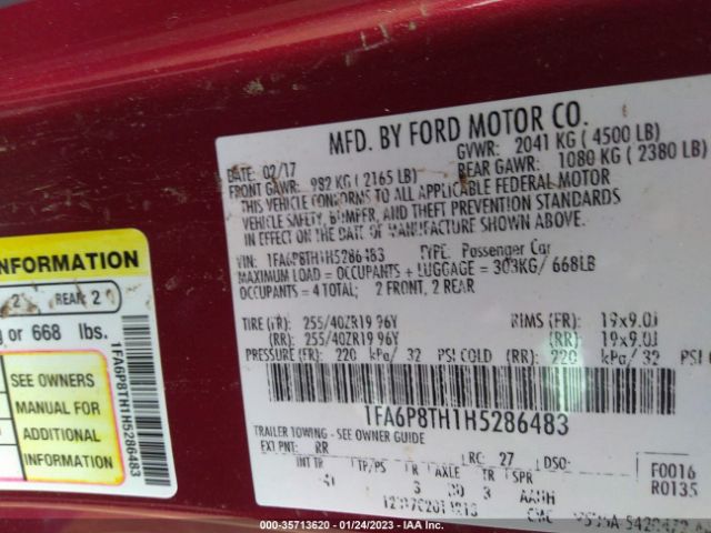 1FA6P8TH1H5286483 Ford Mustang Ecoboost