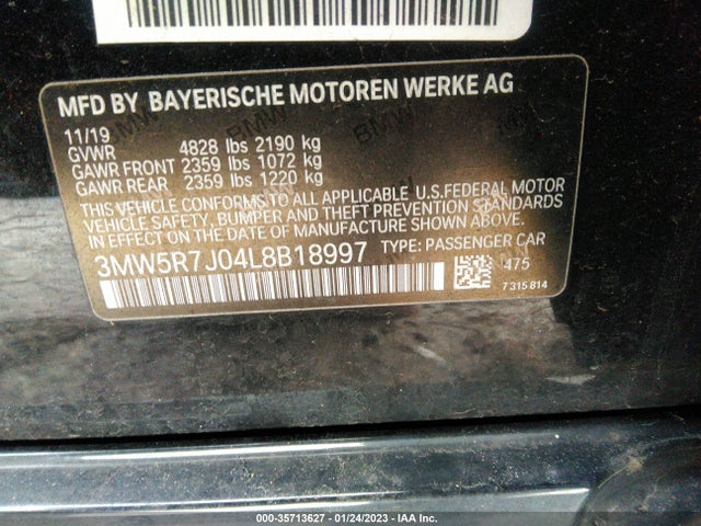 2020 BMW 3 Series, VIN: 3MW5R7J04L8B18997