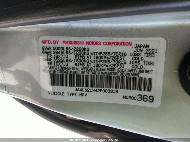 JA4LS21H42P000918 Mitsubishi Montero Sport Es/ls