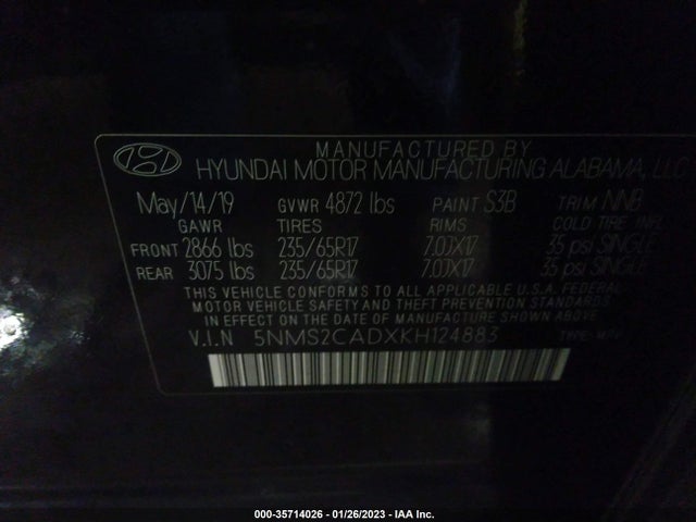 Hyundai Santa Fe Se 2019 5NMS2CADXKH124883 Image 10