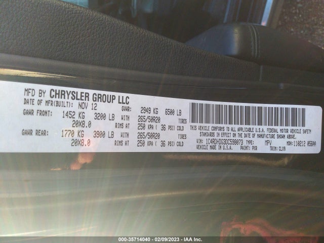 Dodge Durango Crew 2013 1C4RDHDG3DC598073 Image 9