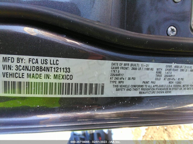 2022 Jeep Compass, VIN: 3C4NJDBB4NT121133
