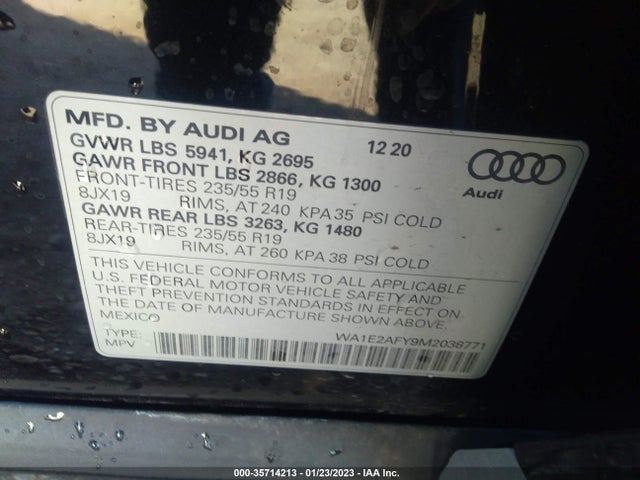 2021 Audi Q5, VIN: WA1E2AFY9M2038771