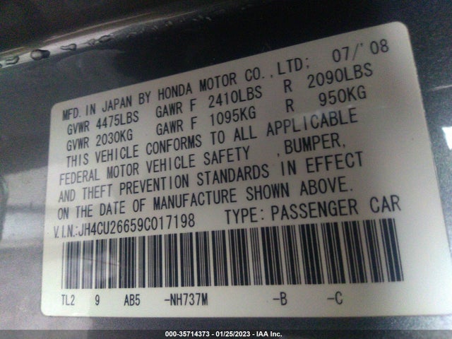 Acura TSX 2009 JH4CU26659C017198 Image 11
