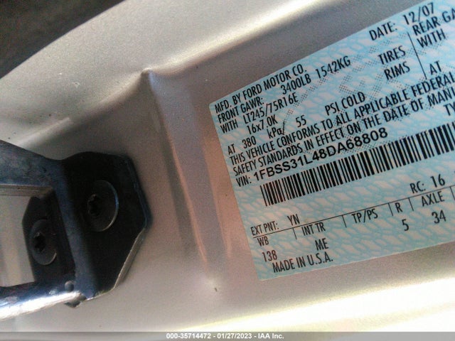 2008 FORD ECONOLINE WAGON XL/XLT VIN: 1FBSS31L48DA68808