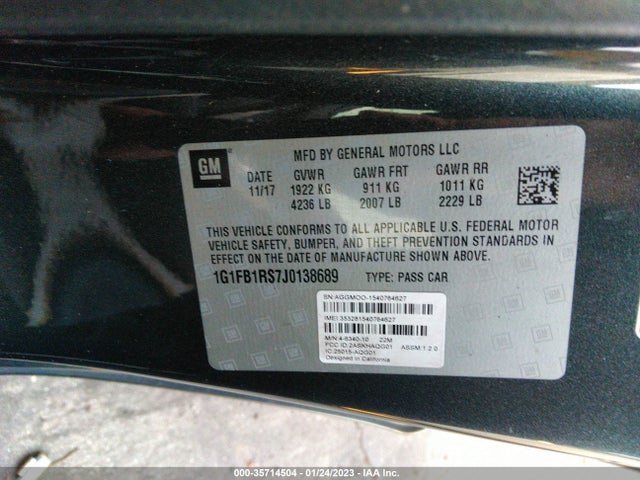 Chevrolet Camaro 1lt 2018 1G1FB1RS7J0138689 Image 10