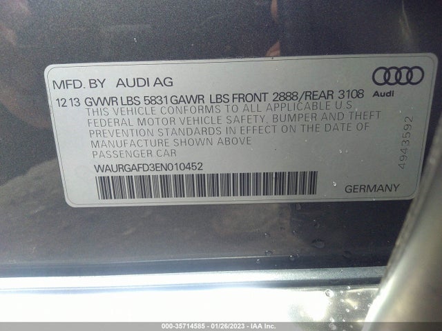 WAURGAFD3EN010452 Audi A8 L 3.0t