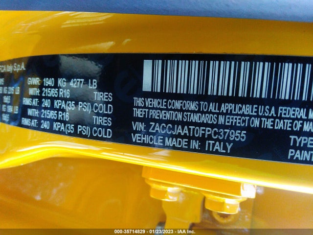 ZACCJAAT0FPC37955 Jeep Renegade Sport